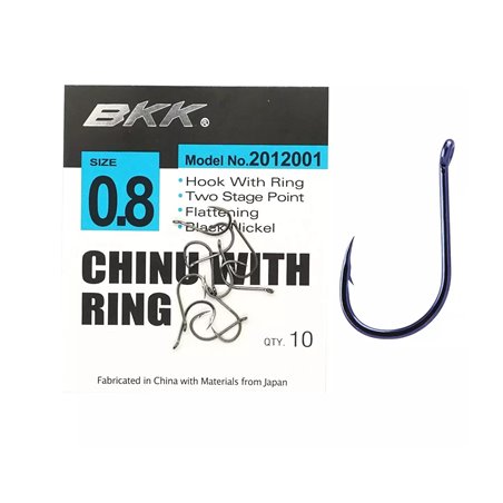 Крючок BKK Chinu With Ring 0,8 10 шт