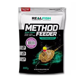 Прикормка Real Fish Premium Series Method Feeder Squid Cranberry 800 г