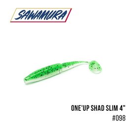 Виброхвост Sawamura One'Up Shad Slim 4.0', 6 шт