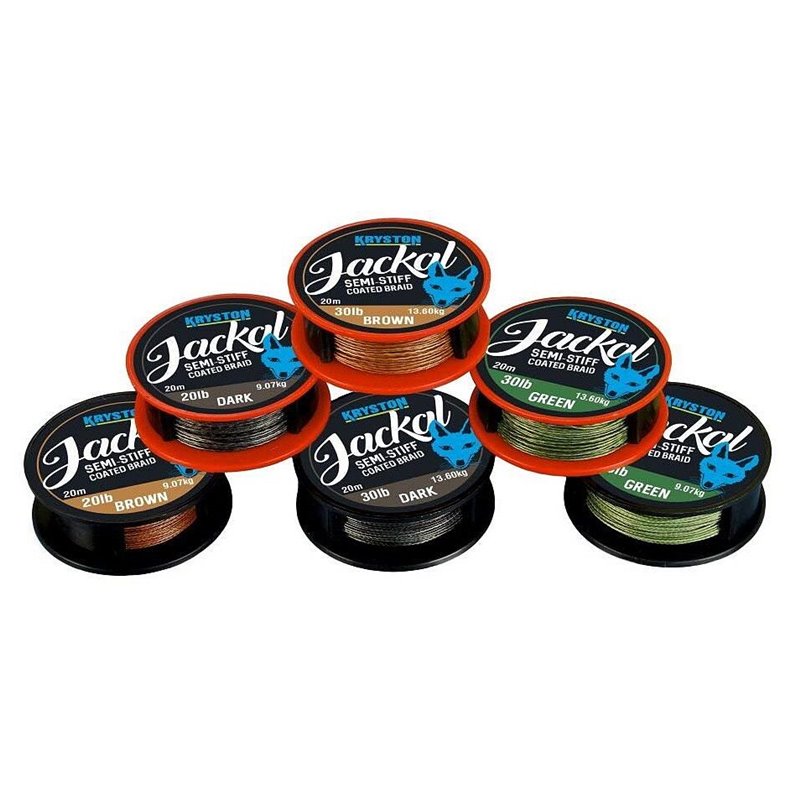 Поводковый материал Kryston Jackal Semi-Stiff Coated Braid 20 lb 20 м