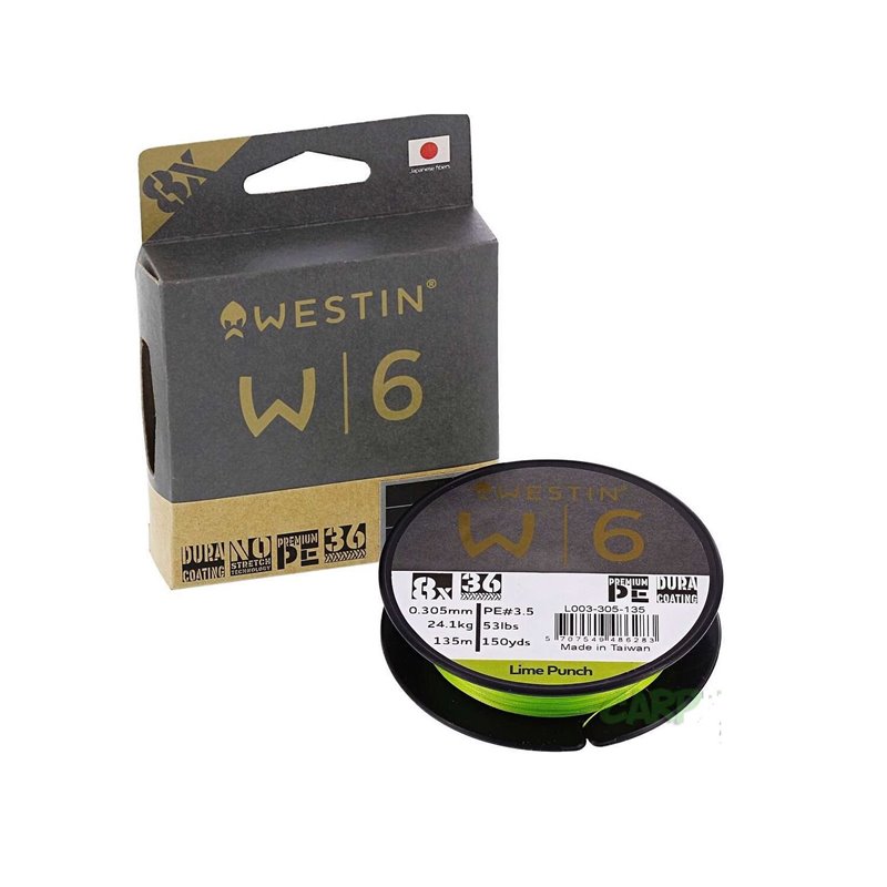 Шнур Westin W6 8 Braid Lime Punch 135 м 2,5 0,26 мм 17,2 кг