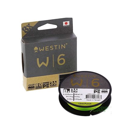 Шнур Westin W6 8 Braid Lime Punch 135 м 2,5 0,26 мм 17,2 кг