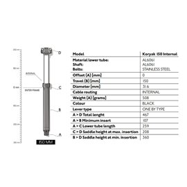 Дроппер PRO Koryak Internal 31.6/150 мм