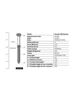 Дроппер PRO Koryak Internal 31.6/120 мм