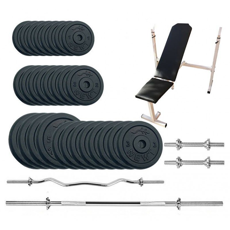 Скамья для жима Newt Gym Set-SKHW Home с набором весов 84 кг