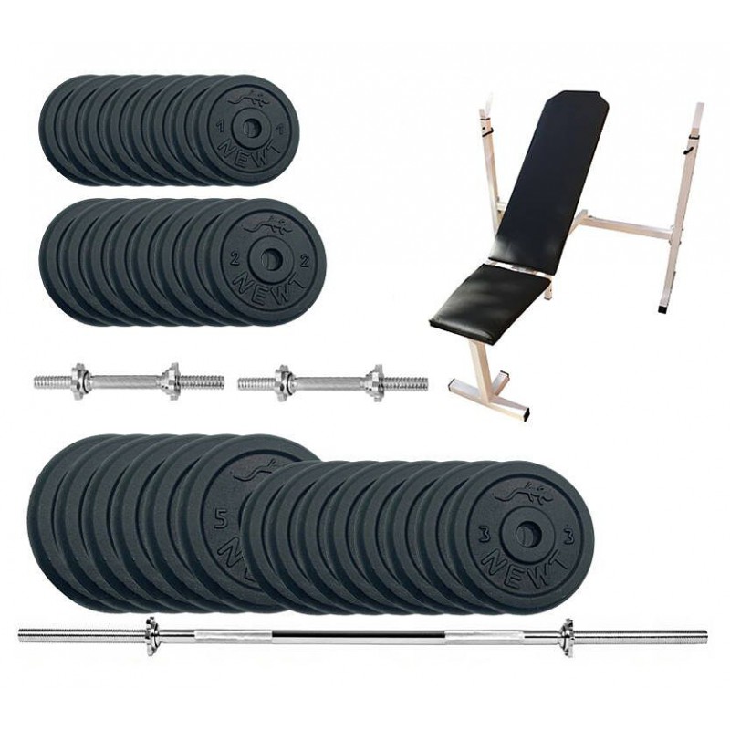 Скамья для жима Newt Gym Set-SKH Home с набором весов 89 кг