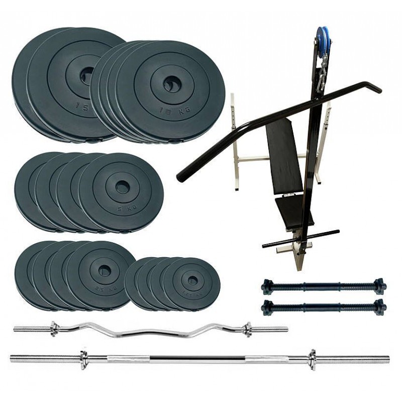 Скамья для жима Newt Gym Scott Plus Set Pro T с набором весов 120 кг