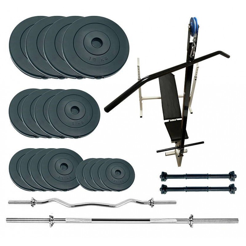 Скамья для жима Newt Gym Scott Plus Set Pro T с набором весов 90 кг