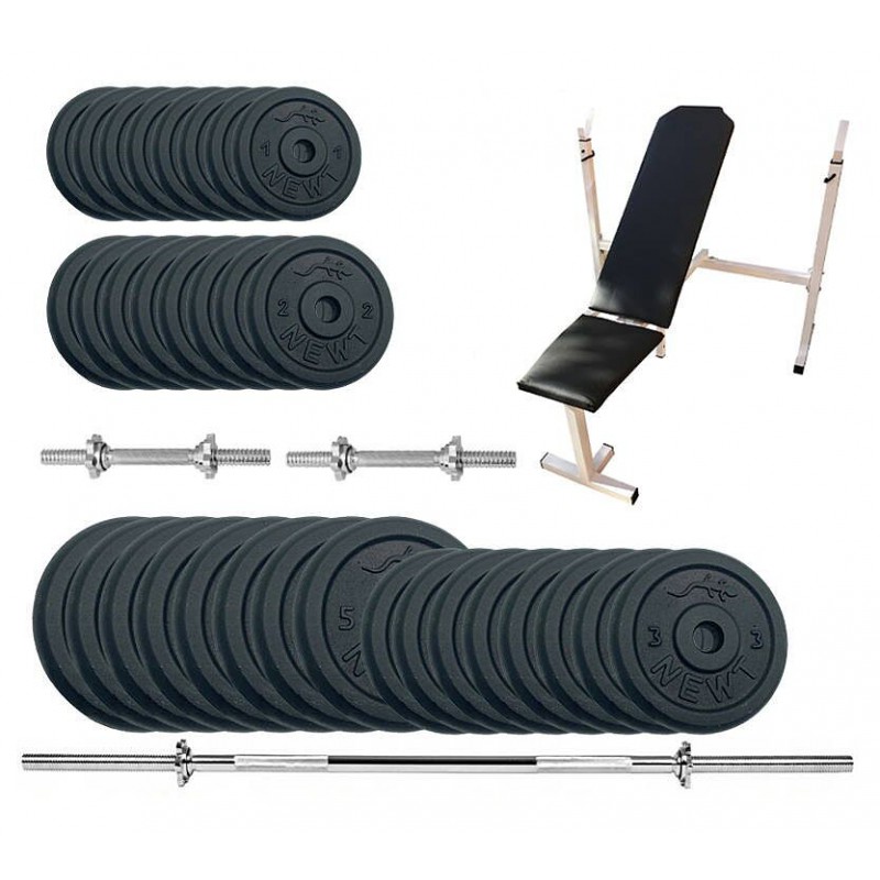 Скамья для жима Newt Gym Set-SKH Home с набором весов 95 кг