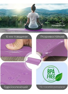 Коврик для фитнеса и йоги PowerPlay 4010