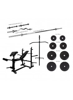 Скамья для жима WCG 0090 + Набор HARD штанга 148 КГ
